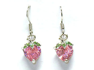 Cubic strawberry earring