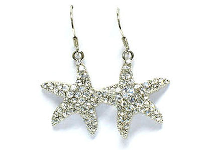 Crystal starfish earring