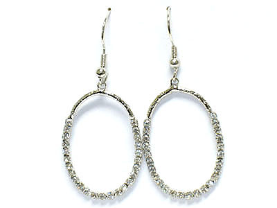 Crystal oval hoop earring - hoops