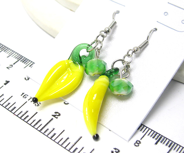 Fashion banana glass drop earring