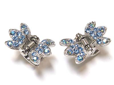 Two small crystal butterfly hair claw set