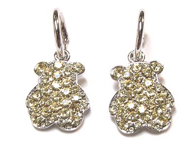 Crystal teddy bear shape earring