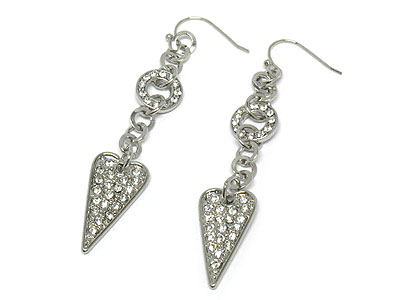 Crystal deco casting link drop earring