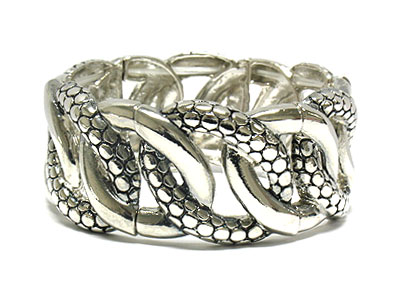 Elastic texture casting metal bracelet