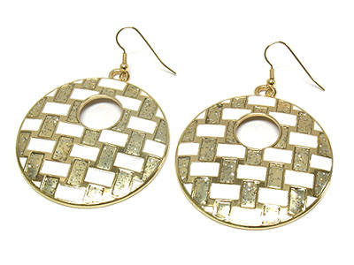 Epoxy large speckled design disk earring