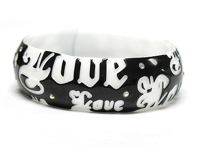 Crystal stud love theme acryl bangle