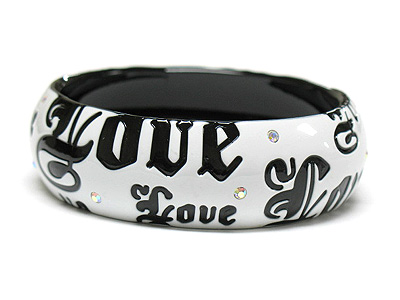 Crystal stud love theme acryl bangle