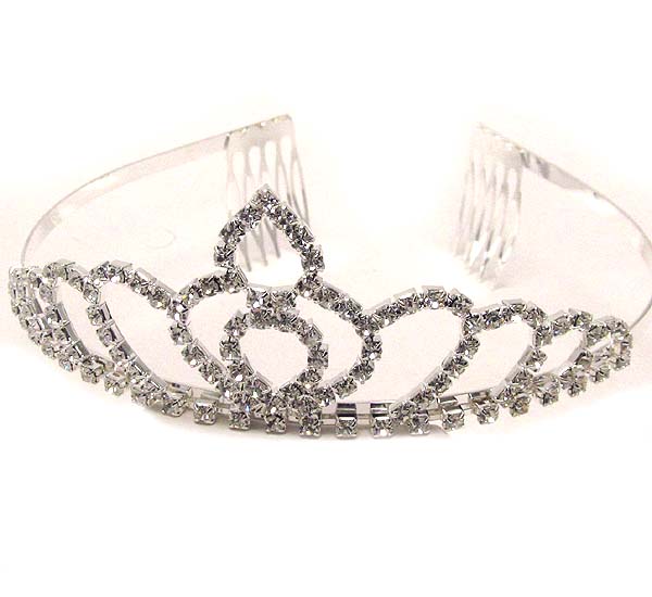 Prom or bridesmaid oval pattern rhinestone tiara