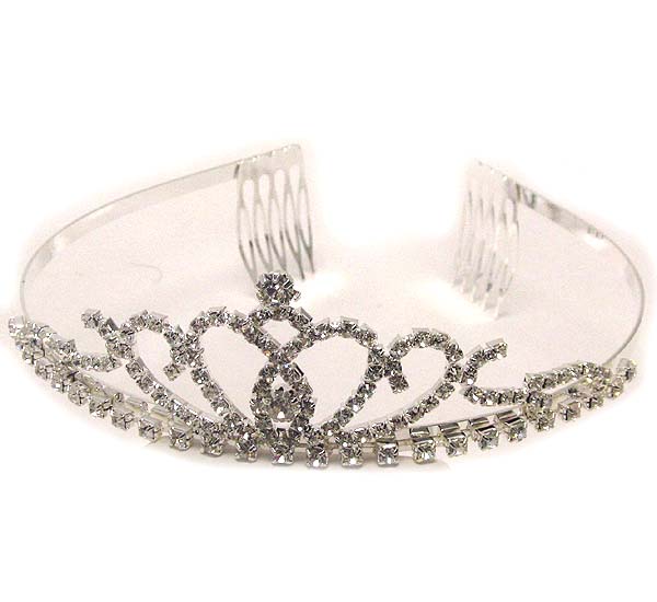 Prom or bridesmaid heart pattern rhinestone tiara