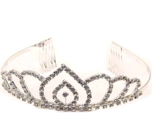 Prom or bridesmaid oval pattern rhinestone tiara