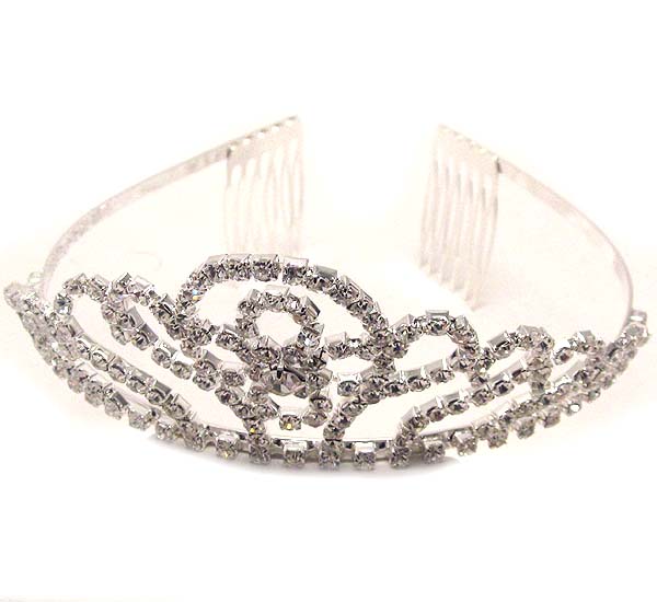 Prom or bridesmaid oval pattern rhinestone tiara