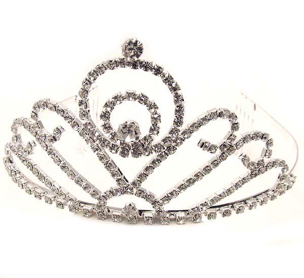 Prom or bridesmaid oval pattern rhinestone tiara