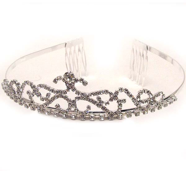 Prom or bridesmaid oval pattern rhinestone tiara