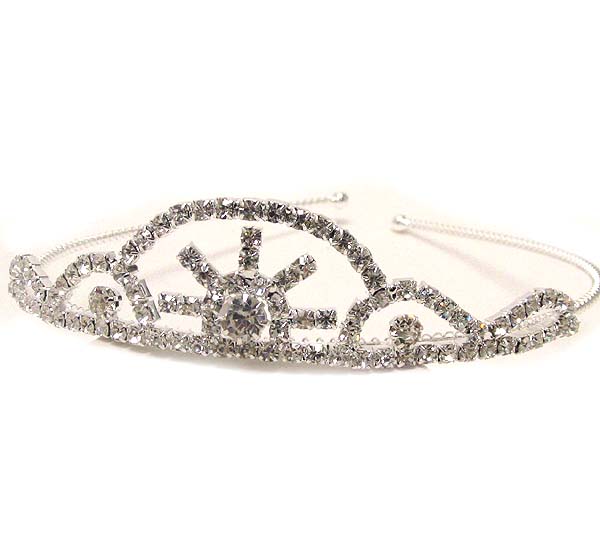 Prom or bridesmaid oval pattern rhinestone tiara