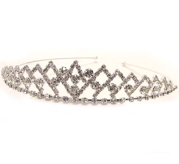 Prom or bridesmaid triangle pattern rhinestone tiara