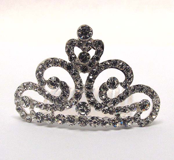 Rhinestone tiara comb