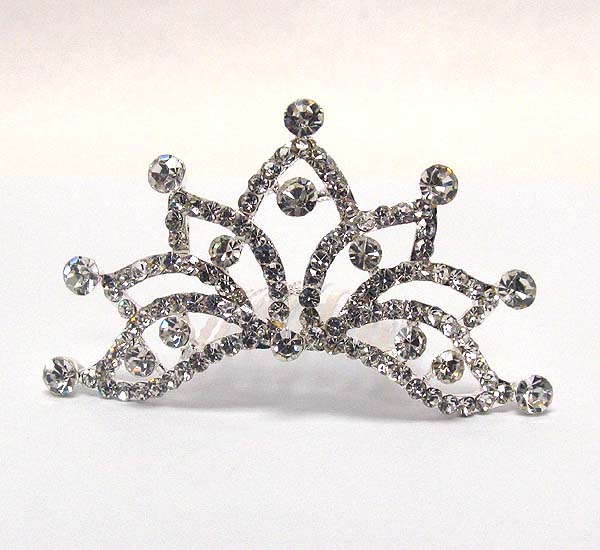 Rhinestone tiara comb