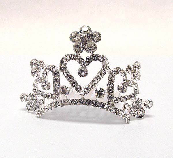 Rhinestone tiara comb