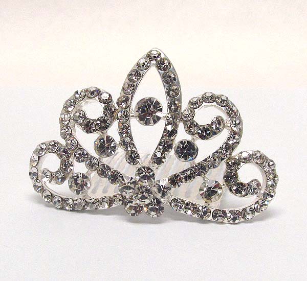 Rhinestone tiara comb