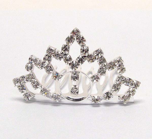 Rhinestone tiara comb