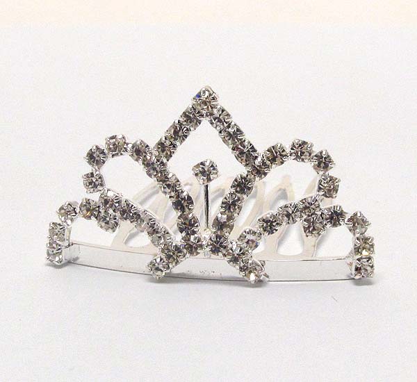 Rhinestone tiara comb