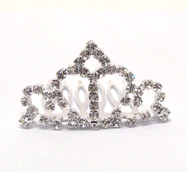 Rhinestone tiara comb