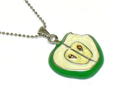 Crystal green apple necklace