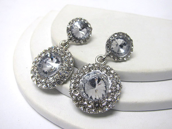 Austrian crystal round glass drop earring