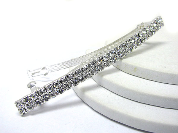 2 row rhinestone hair pin