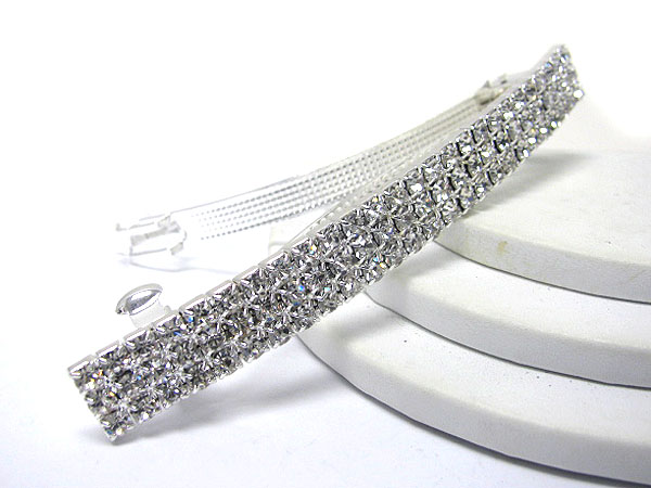 3 row rhinestone hair pin