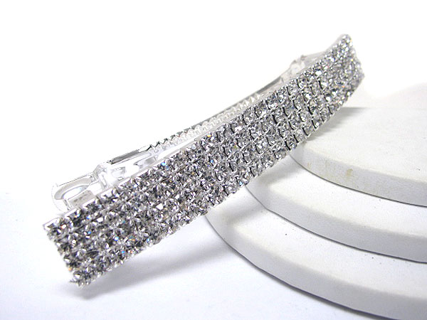 4 row rhinestone hair pin