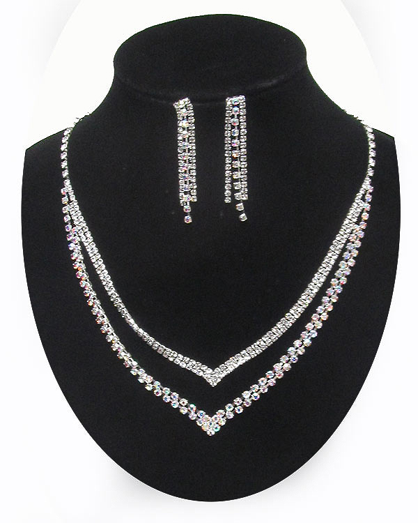 Rhinestone necklace set