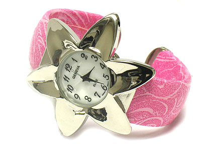 Flower face fashion bangle watch