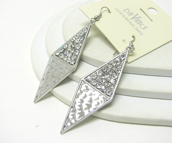 Crystal pebble arrowhead drop earring