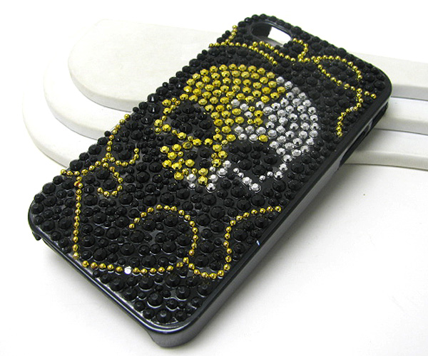 Skull glittering cell phone case - hard case for apple iphone 4g or 4s