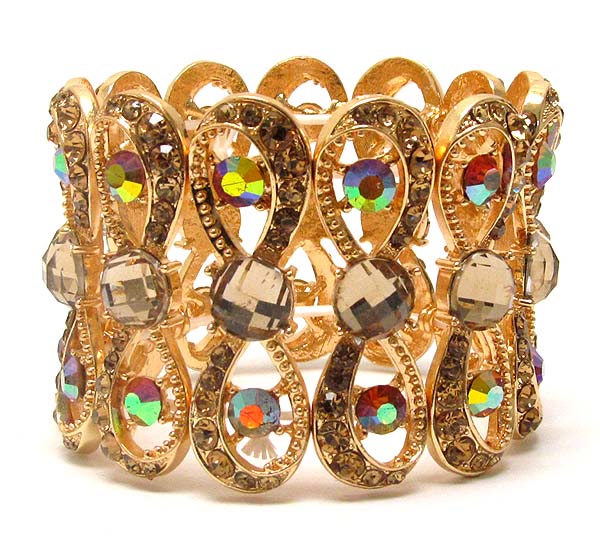 Crystal deco multi infiniti link stretch bracelet