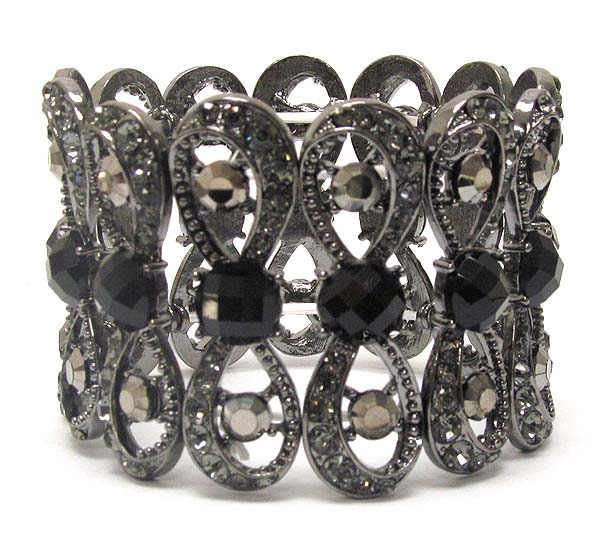 Crystal deco multi infiniti link stretch bracelet