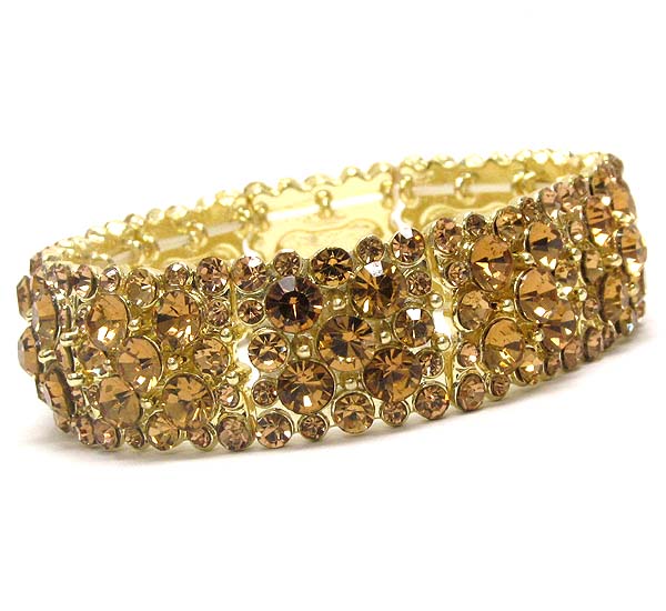 Multi size crystal deco stretch party bracelet