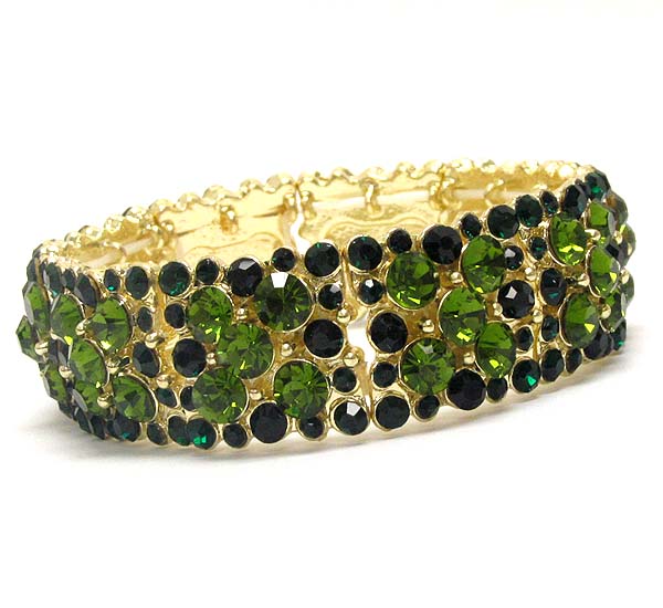 Multi size crystal deco stretch party bracelet