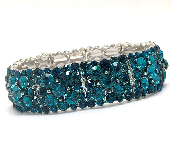 Multi size crystal deco stretch party bracelet