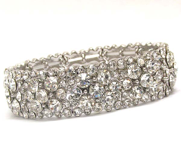 Multi size crystal deco stretch party bracelet