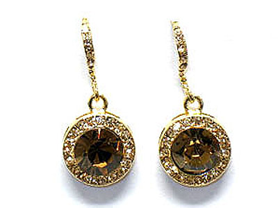 Round crystal earring
