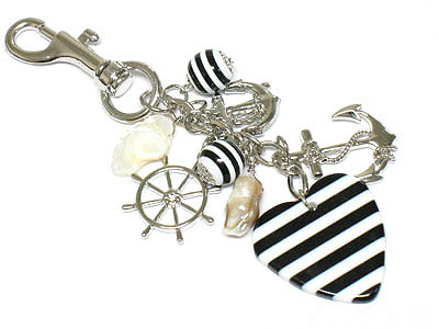 Nautical theme key chain or bag charm