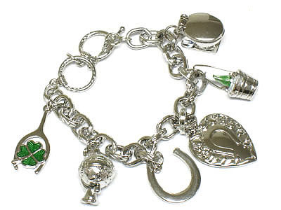 3d luck charm dangle chain bracelet