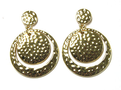 Embossing metal disk earring