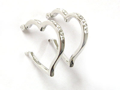 Crystal heart hoop earring - hoops