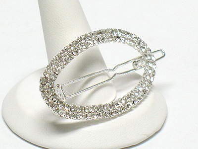 Rhinestone oval shape hair pin