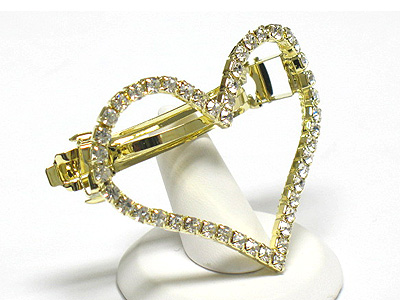 Crystal heart hair pin