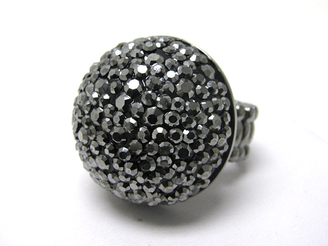 Crystal stud puffy round stretch ring