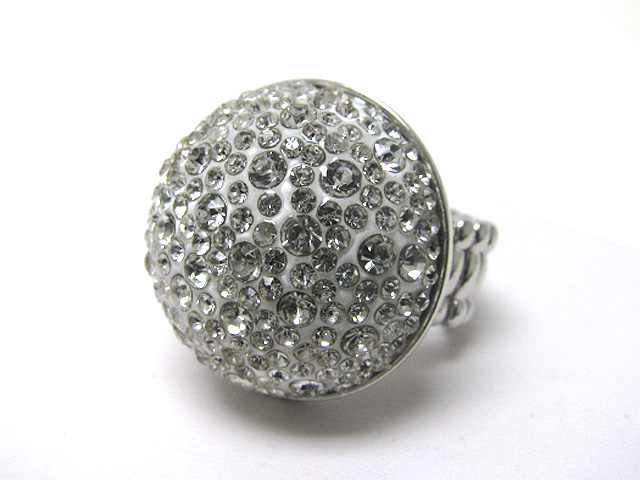 Crystal stud puffy round stretch ring